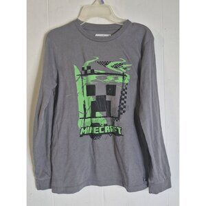 Minecraft Distressed Graffiti Creeper Long Sleeve Tee Youth Boys Size L